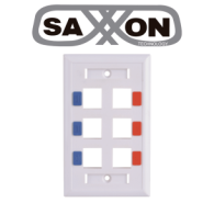 Placa De Pared / Vertical / 6 Puertos Tipo Keystone / Color Blanco / Con Etiquetas Saxxon A1756E saxxon