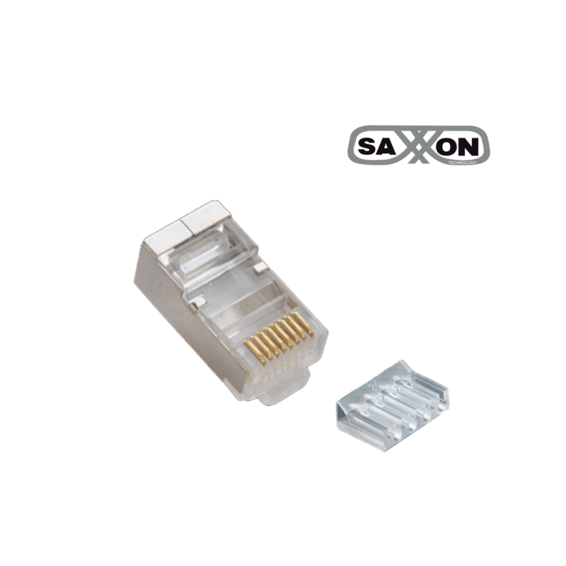 Conector Plug Rj45 Para Cable Utp Con Guía / Cat 6 / Blindado / Paquete 100 Piezas Saxxon S901E SAXXON