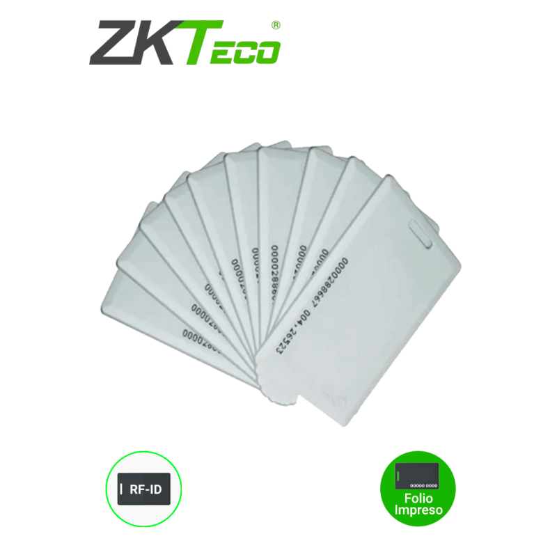 Paquete Con 10 Tarjetas Compatibles Con Lectores Rfid Con Frecuencia De 125 Khz / Tarjeta Perforada Zkteco Idcardkr2K ZKTECO