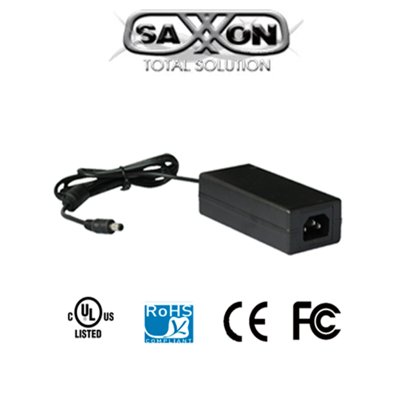 Fuente De Poder Regulada De 12 Vcd/ 4.1 Amperes/ Certificacion Ul/ Cable De 1.2 Mts Saxxon Psu1204D- SAXXON