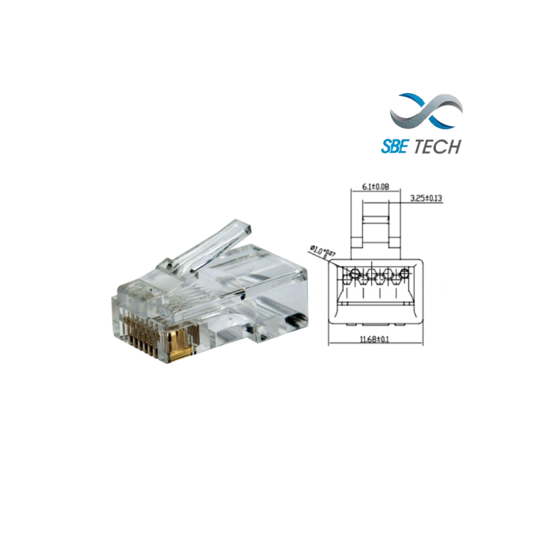 Conector Rj-45 Cat6, Transpartente, 50 Piezas SBE TECH SBE TECH