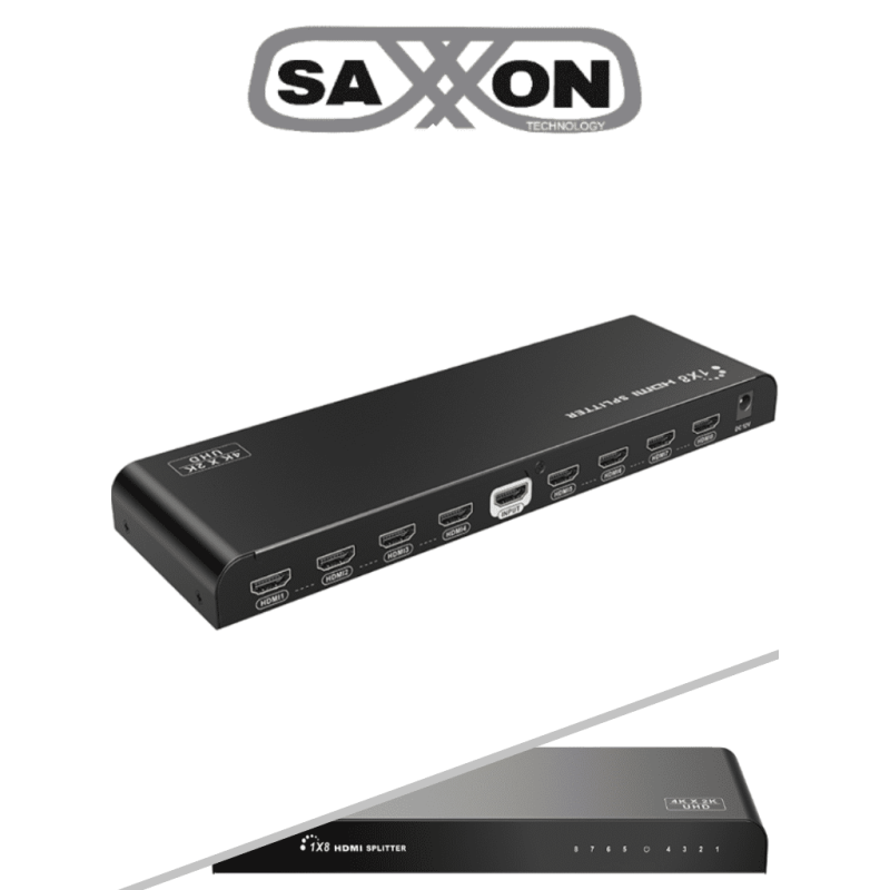 Divisor De Video Hdmi De 1 Entrada Y 8 Salidas/ Soporta Resolución Ultra Hd 4K&2K @30 Hz/ Distan Saxxon Lkv318Hdr-V2.0 saxxon