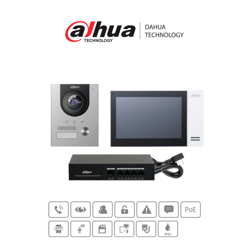 Kit Ktp01L De Videoportero Frente De Calle, Monitor Touch De 7", Switch Poe DAHUA DAHUA