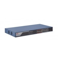 Switch Hikvision Fast Ethernet Ds-3E1318P-Ei, 16 Puertos Poe+ 10/100 Mbps + 2 Puertos 10/100/1000 Mbps + 2 Puertos Sfp Uplink, 2 HIKVISION