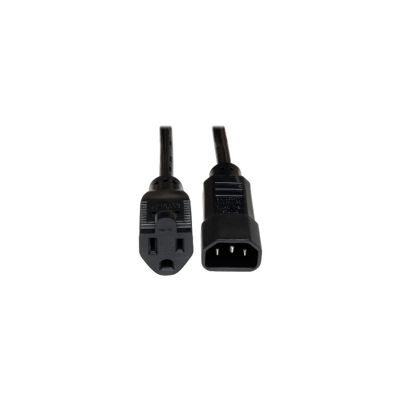 Cable De Poder Nema 5-15R Macho - C14 Acoplador Hembra, 30Cm, Negro TRIPP-LITE