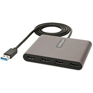 StarTech.com Adaptador Conversor USB 3.0 a 4 Puertos HDMI - Tarjeta de Video Externa - Dongle Llave USB-A - 1080p a 60Hz - Win