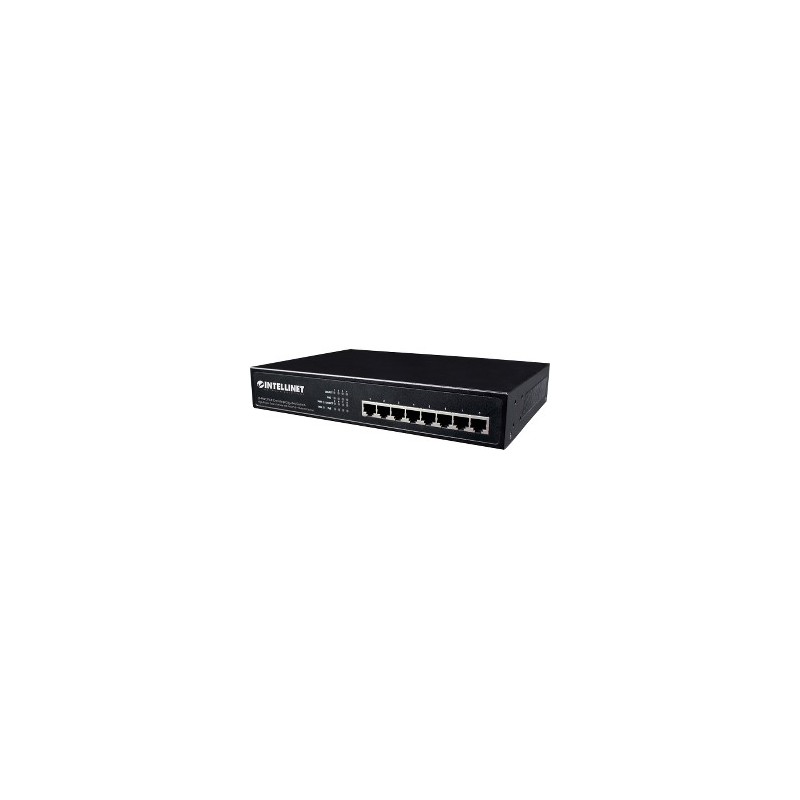 Switch Gigabit Ethernet 560641, 8 Puertos Poe+ 10/100/1000Mbps, 16Gbit/S, 4096 Entradas INTELLINET INTELLINET