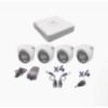 Kit Colorvu Hikvision Kh1080Pl4Ec Turbohd 1080Plite / Dvr 4 Canales / 4 Camaras Eyeball (Exterior) / Transceptores / / Fuente HIKVISION