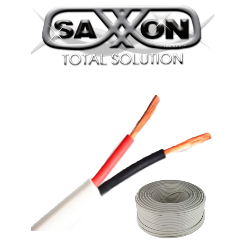 Cable De Alarma / 2 Conductores / Cca/ Calibre 22 Awg / 100 Metros / Recomendable Para Control De Acceso / Saxxon Owac2100J SAXXON