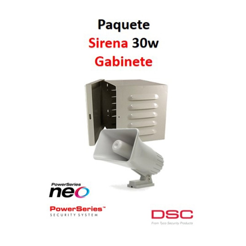 Sirena Exterior 2 Tonos, 30W, Blanco, Incluye Gabinete DSC DSC