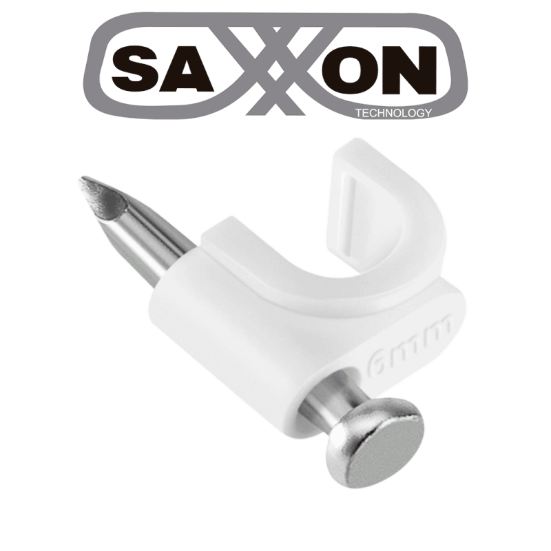 Steren Grapa Para Cable Gra-955B, 5Mm, Blanco, 50 Piezas saxxon SAXXON