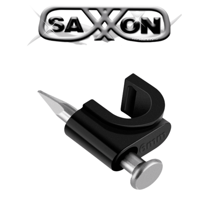 Saxxon Grapa para Cable GRA-955N, 5mm, Negro, 50 Piezas