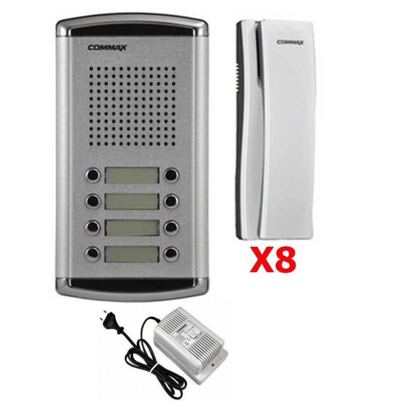 Kit De Frente De Calle De Audio Dr8Am Para 8 Apartamentos Incluye 8 Auriculares Dpss Y Fuente De Energí­A De Commax Dr8Amap COMMAX