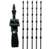 Kit De 5 Postes De Perfil 45385 En Color Negro De 1.2 Mts De Largo, Con 6 Aisladores De Paso Para 6 Líneas Con Yonusa K156L YONUSA