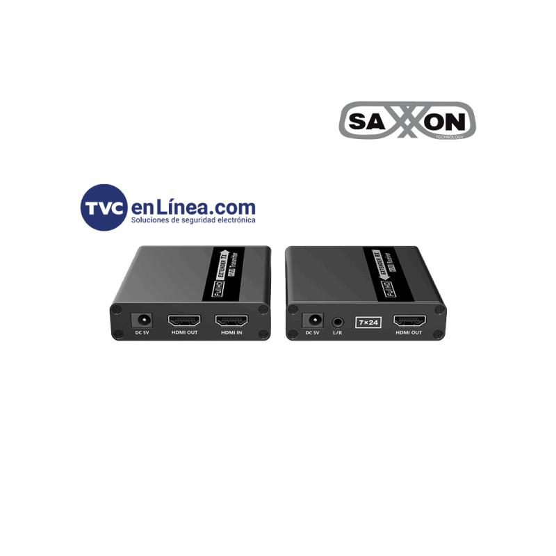 Kit Extensor De Video Hdmi Alámbrico Cat6/6A/7, 3X Hdmi, 2X Rj-45, 70 Metros saxxon SAXXON