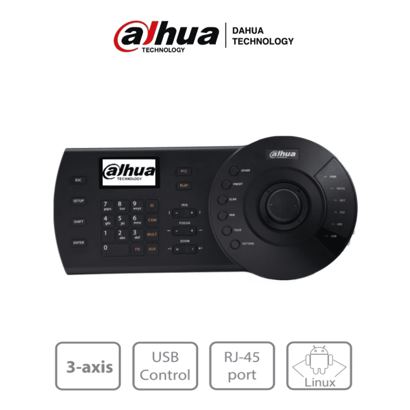 Teclado Controlador Ip Con Joystick Para Ptzs Analogicas E Ip/ Control De Dvrs Y Nvrs/ Pantalla Lcd/ Rj-45/ Dahua Nkb1000-E DAHUA