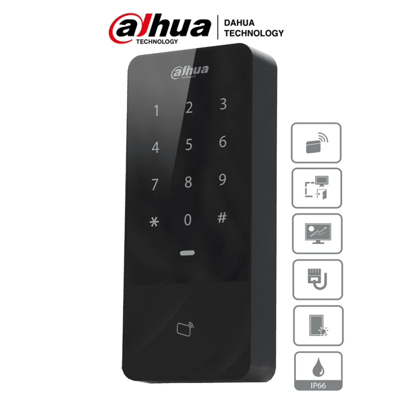 Control De Acceso Independiente Con Teclado Touch Y Tarjetas Id/ 30000 Usuarios, 60000 Registros/ Tcp/Ip/ Dahua Asi1201E-D DAHUA