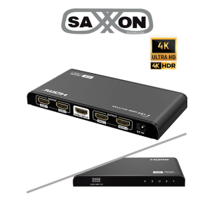 SAXXON LKV314HDR-V2.0 - Divisor HDMI 4K de 1 Entrada y 4 salidas/ Resolución 4K x 2K Ultra HD/ 1080P Full HD/ Soporta HDR y