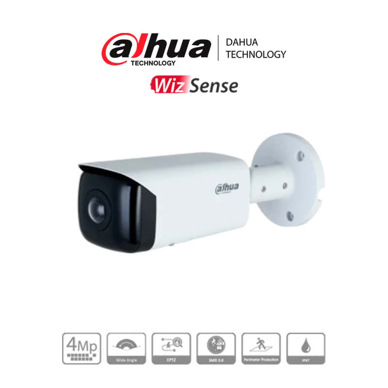 Cámara Ip Bullet Panorámica Resolución De 4 Mp/ Lente 2.1 Mm/ ? 180°/ Ir 20 Mts/Ia De Movimiento Dahua Ipc-Hfw3441T-As-P DAHUA Cámara Ip Bullet Panorámica Resolución De 4 Mp/ Lente 2.1 Mm/ ? 180°/ Ir 20 Mts/Ia De Movimiento Dahua Ipc-Hfw3441T-As-P DAHUA