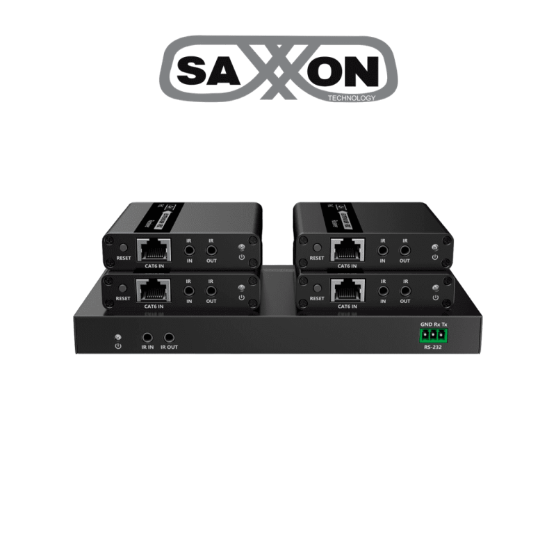 Kit Extensor De Video Hdmi Alámbrico Cat6/6A/7, 4X Hdmi, 4X Rj-45, 70 Metros saxxon SAXXON