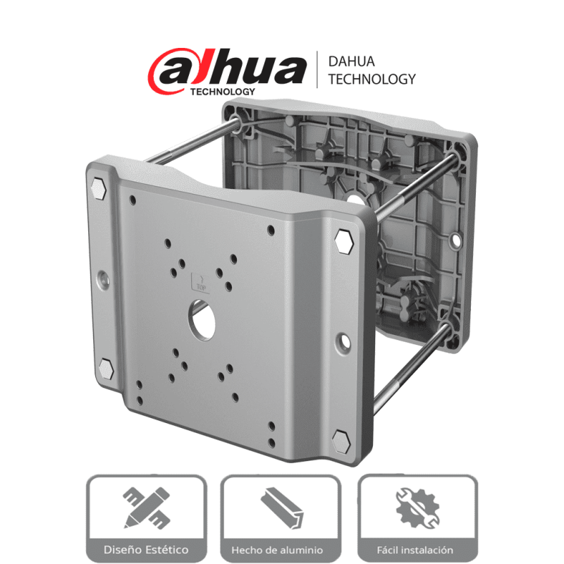 Montaje En Poste Para Camaras Ptz Y Cajas De Exterior/ Aluminio Y Acero/ Compatible Con Brazo Pfb710W-Sg Dahua Dh-Pfa153-Sg - DAHUA