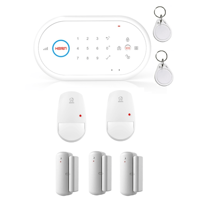 Paquete De Alarma Que Incluye Un Panel De Alarma Nd1 Con Comunicación 2G. 32 Zonas Inalámbricas. Dos Sensores Horn Ind1 123 HORN