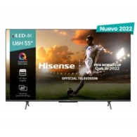 Smart Tv Led U6H 55", 4K Ultra Hd, Negro Hisense HISENSE