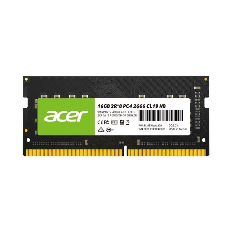 Memoria Ram Acer Sd100 Bl.9Bwwa.214 16Gb, Ddr4, 3200Mhz, Cl22, So-Dimm ACER ACER