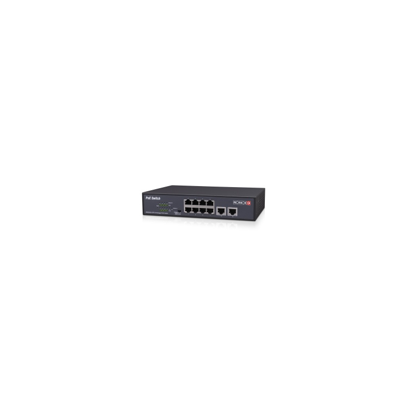 Switch Poes-08120C+2I, 8 Puertos 10/100Mbps + 2 Puertos Uplink, 2 Gbit/S, 2000 Entradas Provision PROVISION-ISR