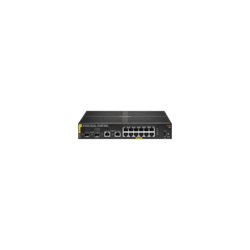 Switch Gigabit Ethernet 6100, 12 Puertos Poe 10/100/1000Mbps + 2 Puertos Sfp+, 68 Gbit/S, 8192 Entradas - Administrable ARUBA ARUBA