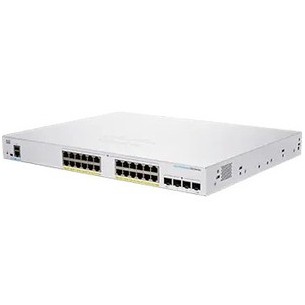Switch Cisco Gigabit Ethernet Business 250, 24 Puertos Poe 10/100/1000Mbps + 4 Puertos Sfp, 370W, 56 Gbit/S, 8000 Entradas - Adm