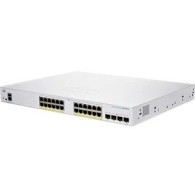 Switch Cisco Gigabit Ethernet Business 250, 24 Puertos Poe 10/100/1000Mbps + 4 Puertos Sfp, 370W, 56 Gbit/S, 8000 Entradas - Adm CISCO