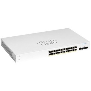 Switch Cisco Gigabit Ethernet Business 220, 24 Puertos Poe 10/100/1000 + 4 Puertos Sfp, Full Poe 382W, 56 Gbit/S, 8.192 Entradas