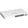 Switch Cisco Gigabit Ethernet Business 220, 24 Puertos Poe 10/100/1000 + 4 Puertos Sfp, Full Poe 382W, 56 Gbit/S, 8.192 Entradas CISCO