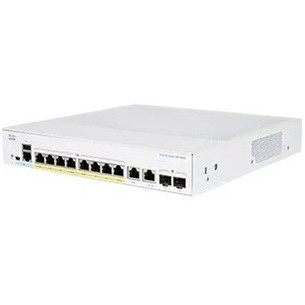 Switch Cisco Gigabit Ethernet Business 350, 8 Puertos Poe+ 10/100/1000Mbps + 2 Puertos Sfp, 120W, 20 Gbit/S, 16.000 Entradas - A