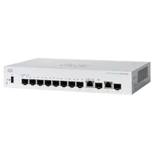 Switch Cisco Gigabit Ethernet Business 350, 8 Puertos Sfp Poe 10/100/1000 + 2 Puertos Gigabit Combo Rj45/Sfp, 65W, 20 Gbit/S, 16