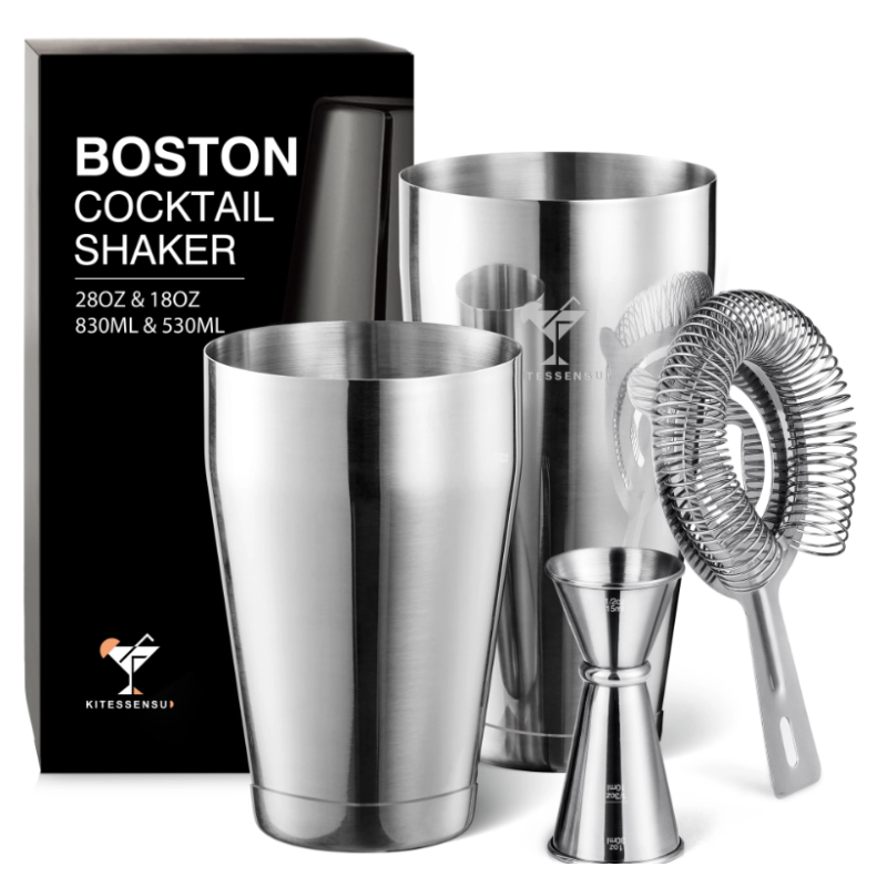 Juego De Coctelera Boston Kitessensu De 4 Piezas Shaker Tins Barman Kit Kitessensu KITESSENSU