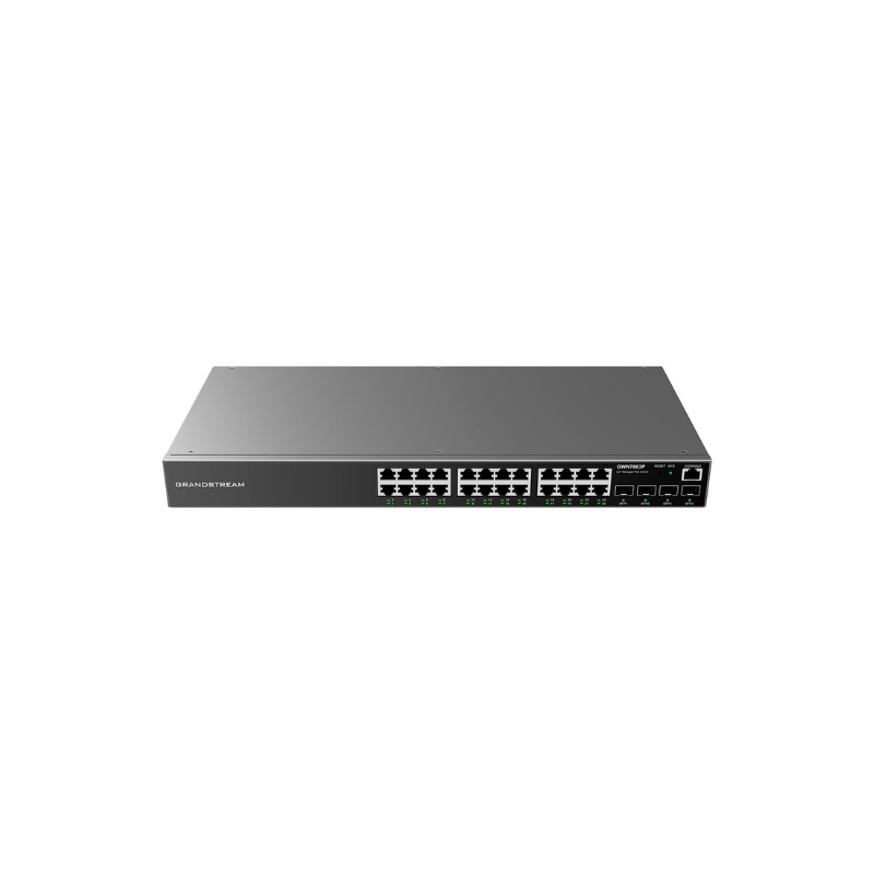 Switch Gigabit Ethernet Gwn7803P, 24 Puertos Poe 10/100/1000Mbps + 4 Puertos Sfp, 360W, 56 Gbit/S, 8.000 Entradas - Grandstream GRANDSTREAM