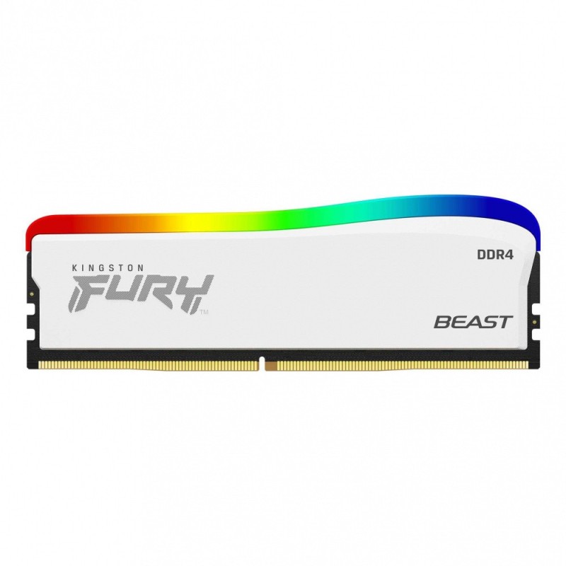 Memoria Ram Kingston Fury Beast Rgb Ddr4, 3600Mhz, 8Gb, Non-Ecc, Cl17, Xmp, Blanco KINGSTON