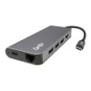 Adaptador Docking Station Usb-C, 3X Usb 3.0/1X Usb-C/1X Rj-45/1X Hdmi/ 1X Sd/1X Micro Sd, Gris Ghia GHIA
