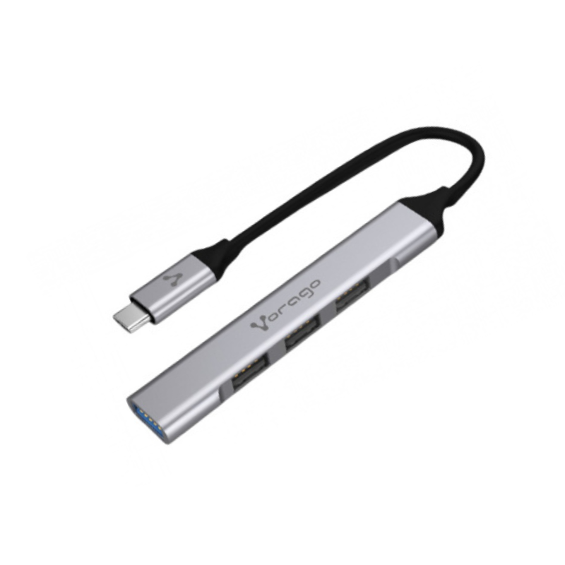 Hub Vorago Usb C - 3X Usb 2.0, 1X Usb 3.0, Plata VORAGO