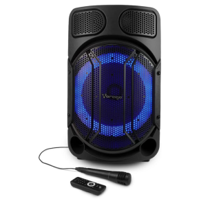 Bafle Vorago Karaoke KSP-502, Bluetooth, Alámbrico/Inalámbrico, 80W RMS, USB 2.0, Negro