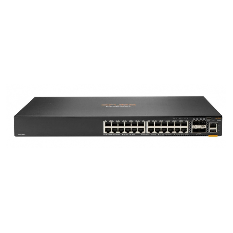 Switch Aruba Gigabit Ethernet Cx 6200F, 24 Puertos Poe 10/100/1000Mbps + 4 Puertos Sfp+, 370W, 128 Gbit/S, 32.768 Entradas - Adm ARUBA