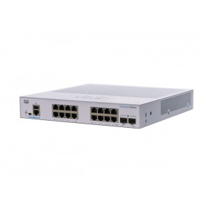 Switch Cisco Gigabit Ethernet Business 350, 16 Puertos 10/100/1000Mbps + 2 Puertos Sfp, 36 Gbit/S, 16.000 Entradas - Administrab