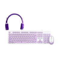 Kit De Teclado Y Mouse Perfect Choice Farben 3 En 1, Alámbrico, Usb, Morado (Español) PERFECT CHOICE