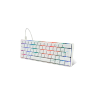 Teclado Game Factor KBG560 Blanco RGB, Teclado Mecánico, Switch Blue, Alámbrico VORAGO