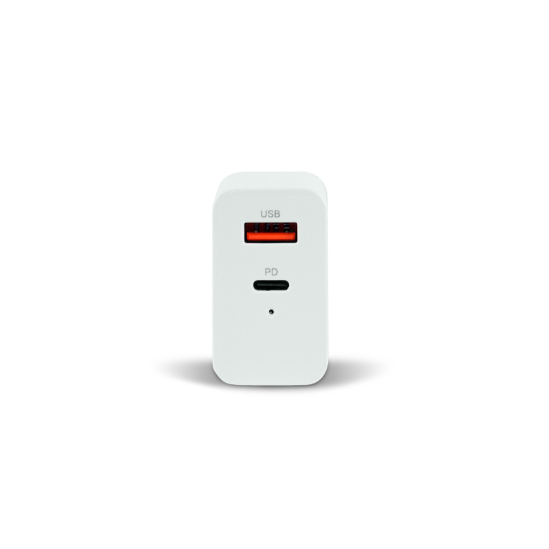 Cargador Para Pared Au-350 Quick Charge 3.0A Pd 20W Usb A Y Tipo C Blanco VORAGO VORAGO