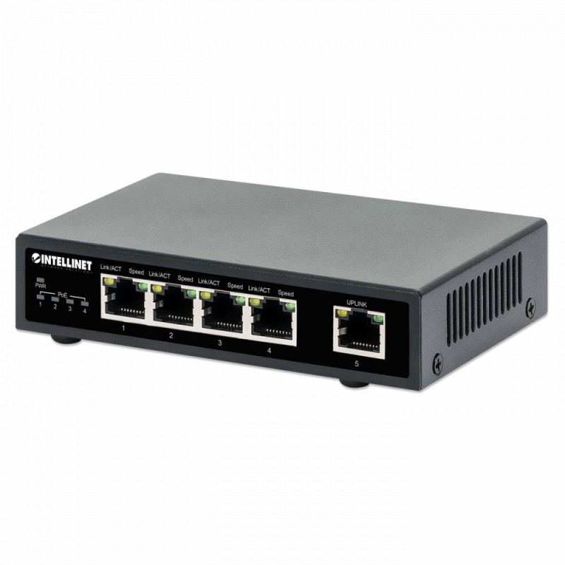 Switch Intellinet Gigabit Ethernet 561839, 5 Puertos PoE 10/100/1000Mbps (4x PoE+), 10 Gbit/s, 2000 Entradas - No Administrable 