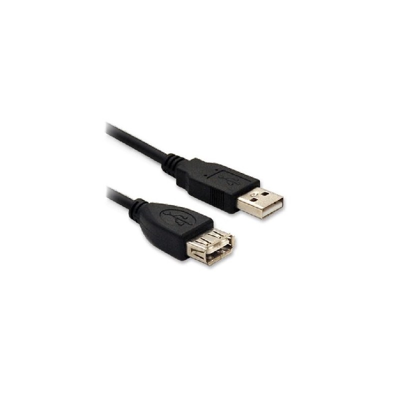 Cable Brobotix USB A Hembra - USB A Macho, 90cm, Negro 