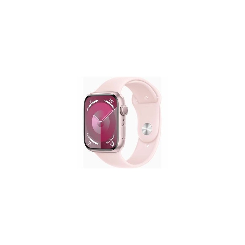 Apple Watch Series 9 GPS, Caja de Aluminio Color Rosa de 41mm, Correa Deportiva M/L 